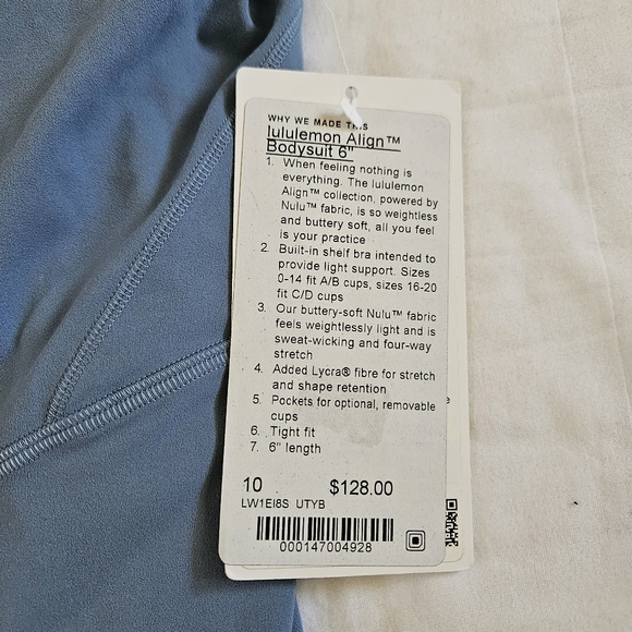 Lululemon Align Bodysuit 6" UTYB Utility Blue Women's Size 10 - Picture 5 of 5
